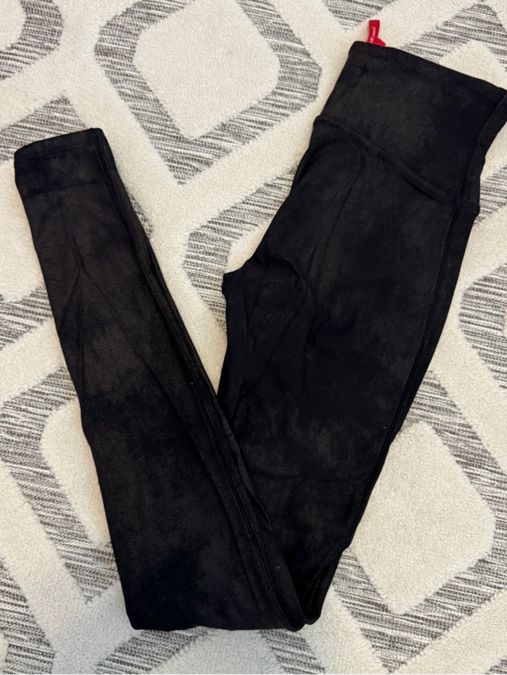 SPANX gold duster faux leather leggings